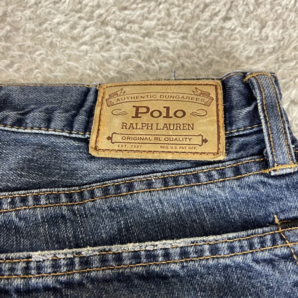 Polo Ralph Lauren Authentic Dungarees Mens 36x30 Blue Straight Leg Denim Jeans